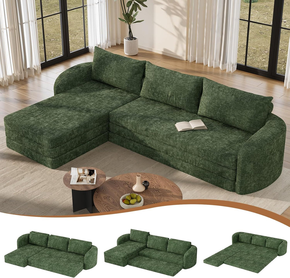 Vesgantti 110.2" Modular Sectional Sofa with Curved Armrest, 6 in 1 Conv...