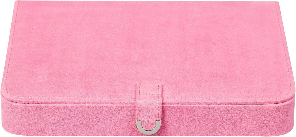 Mele and Co Cameron Plush Fabric Jewelry Box in Pink