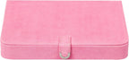 Mele and Co Cameron Plush Fabric Jewelry Box in Pink