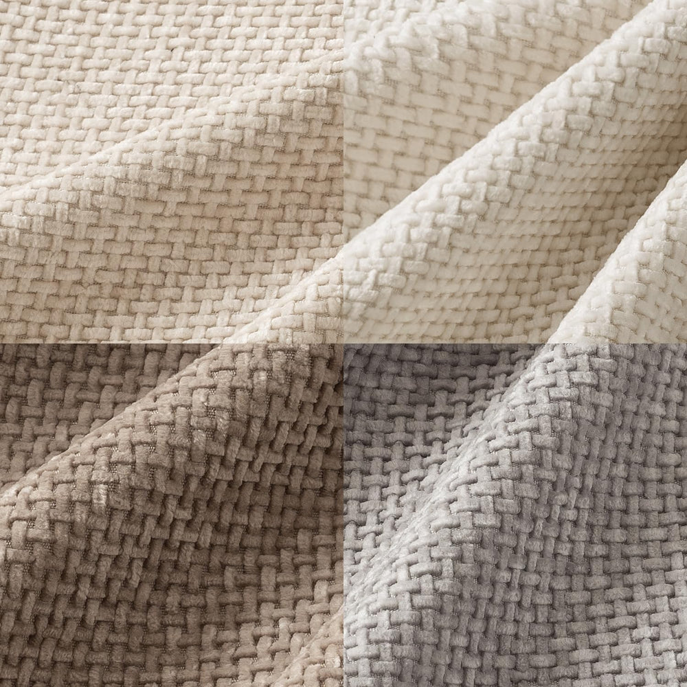 MIULEE Decorative Chenille Pillow Covers Neutral Beige 18x18 Pack of 4