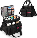 Medicine Organizer Bag with Insulated Pocket for Travel, Pill Bottle Storage Bag with 4 Customized Dividers & Shoulder Strap for Medication, Insulin and First Aid Supplies, Black (Bag ONLY)