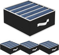 Jeans Organizer - Wardrobe Clothes Organizer with 5 Cells, Closet Organizers and Storage for Jeans, Sweater, Pants Organizers for Closet, Shelves, 4 Pack (Black)
