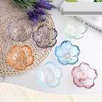 Blue Glass Ring Holder Dish, Cherry Blossom Style Decorative Glass Bowl, Small Jewelry Trinket Key Holder Tray for Women