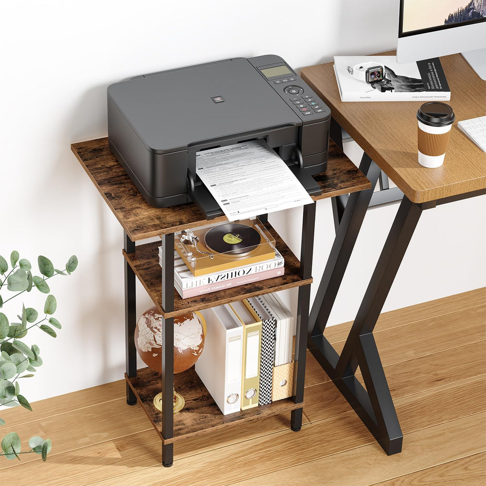 Asgolion Tall End Table with Charging Station, Skinny Nightstand with USB Por...