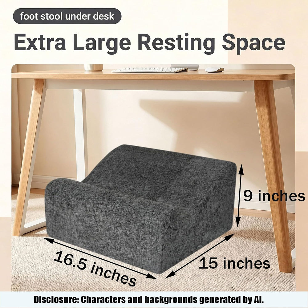Large Foot Rest for Under Desk at Work, Footrest with Washable Cover for Offi...