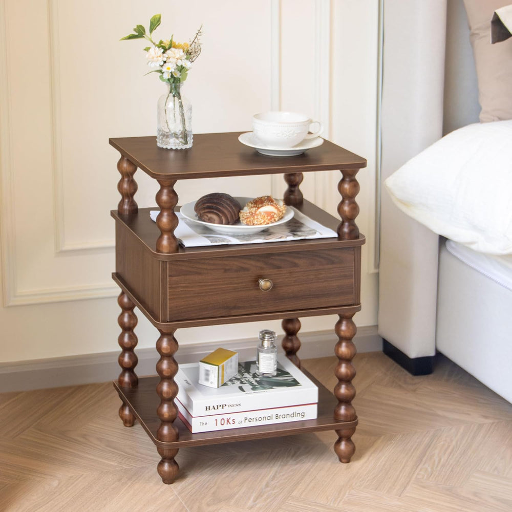 AWASEN Mid Century Modern Nightstand, Bedside Table with Storage, End Table