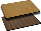 Flash Furniture Beverly 23.75" x 30" Restaurant Table X-Base with 3" Dia. Table Height Column & Glenbrook 30'' x 42'' Rectangular Table Top with Natural or Walnut Reversible Laminate Top