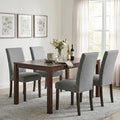 Furniliving Upholstered Dining Chairs Set of 4 - Line Fabric Modern Farmhouse Kitchen Chairs, High-Back Dining Room Chairs with Wooden Legs for Kitchen Dining Room Living Room.Grey