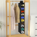 Libeder 10-Shelf Hanging Closet Shoe Organizers and Storage, Black | Hanging Closet Organizer for Wardrode,Dorm, Folding Shoe Racks Hanger, Space Saving Hanging Shelves