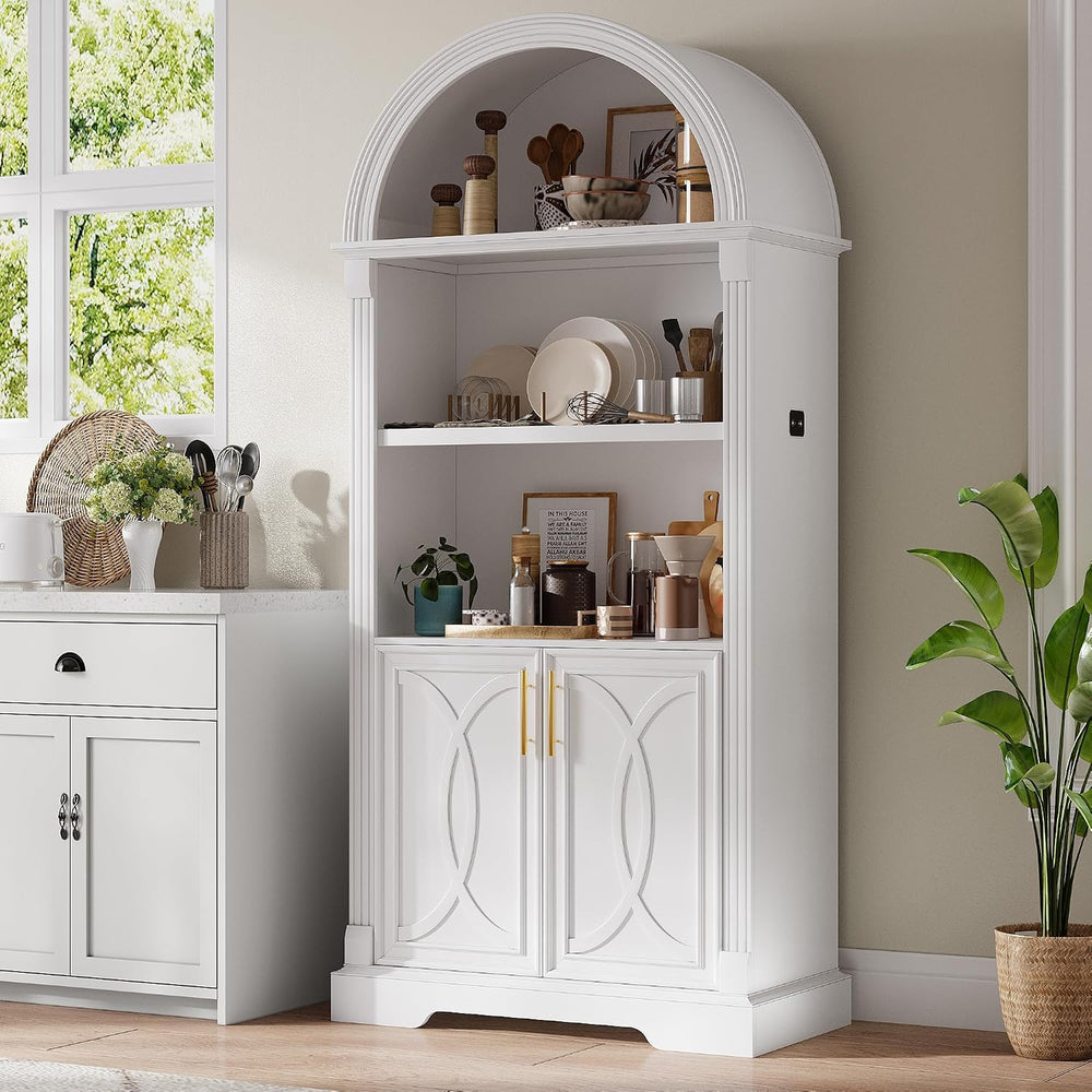 Vlsrka Kitchen Pantry Storage Cabinets with Adjustable Shelves, 71" Tall...