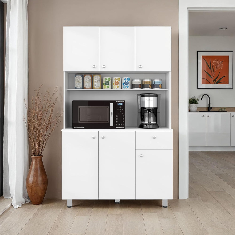 DEPOT E-SHOP 44" Lehr Pantry Cabinet with Ample Storage, Spacious Shelve...