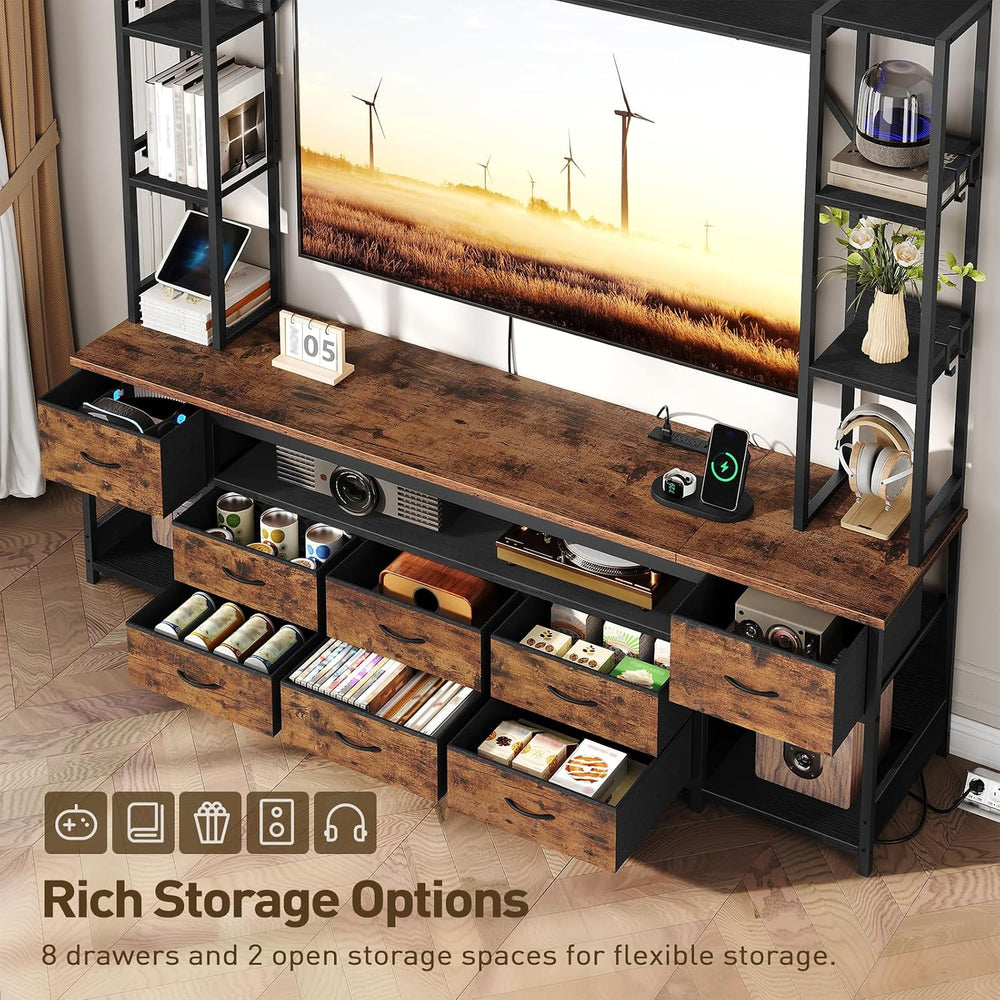 RALGEND Large Entertainment Center for TVs up to 65", Wall Unit TV Stand...
