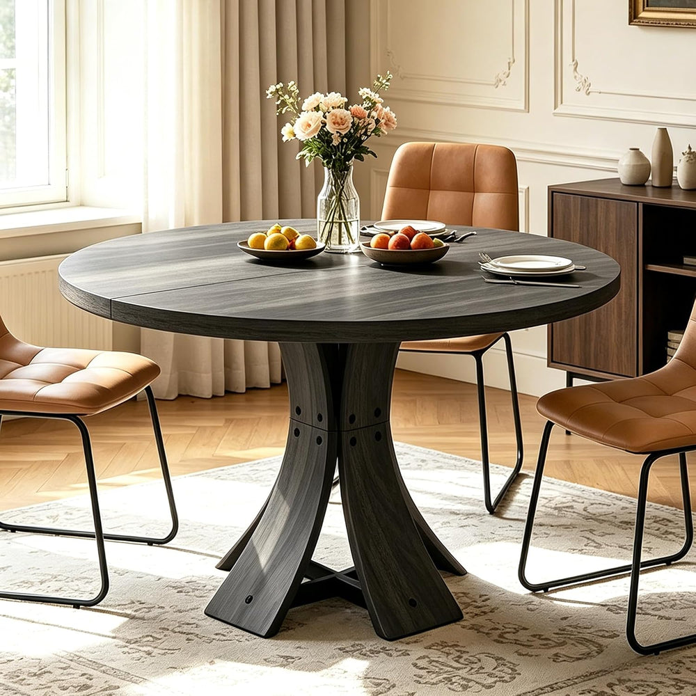 43.3" Round Dining Table for 4-6 People, Farmhouse Kitchen Table for 4-6...