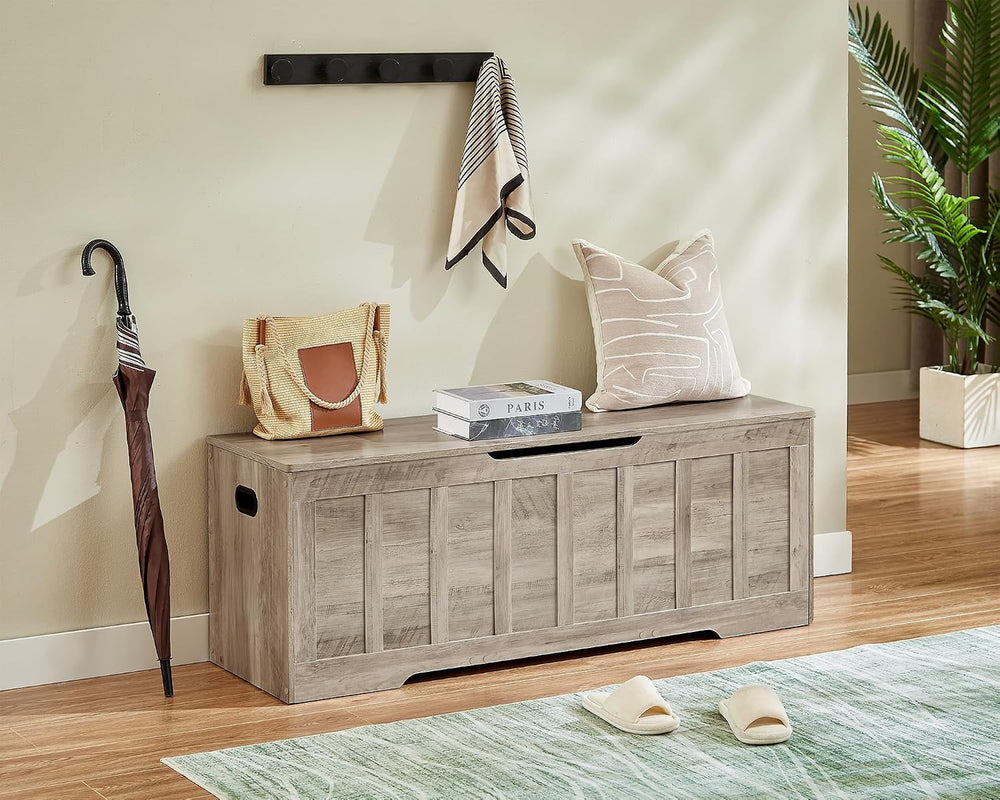 VANKILEY 51.2" Storage Chest Extra Large,Wooden Storage Bench,Greige | C...