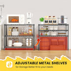 3-Shelf Adjustable Storage Shelves Metal Shelving Unit Heavy Duty Wire Rack Small Organizer with 3 Shelf Liners for Kitchen Pantry Bathroom Laundry Closet Garage 24" W x 14" D x 30" H Black