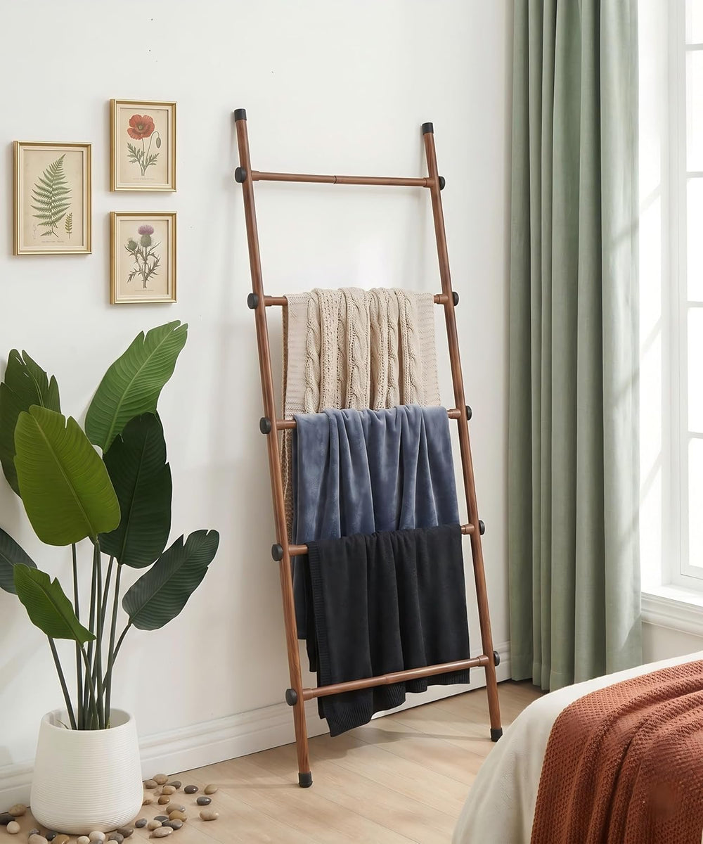 SIBRAD Expandable Blanket Ladder for Living Room, Adjustable Width (17.3&quot...