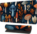 Mushroom Forest Mouse Pad – Large Extended Desk Mat 31.5 x 11.8 in– Autumn Woodland Fungi Illustration, Waterproof Surface, Non-Slip Rubber Base, Keyboard & Mouse Pad for Nature Lovers