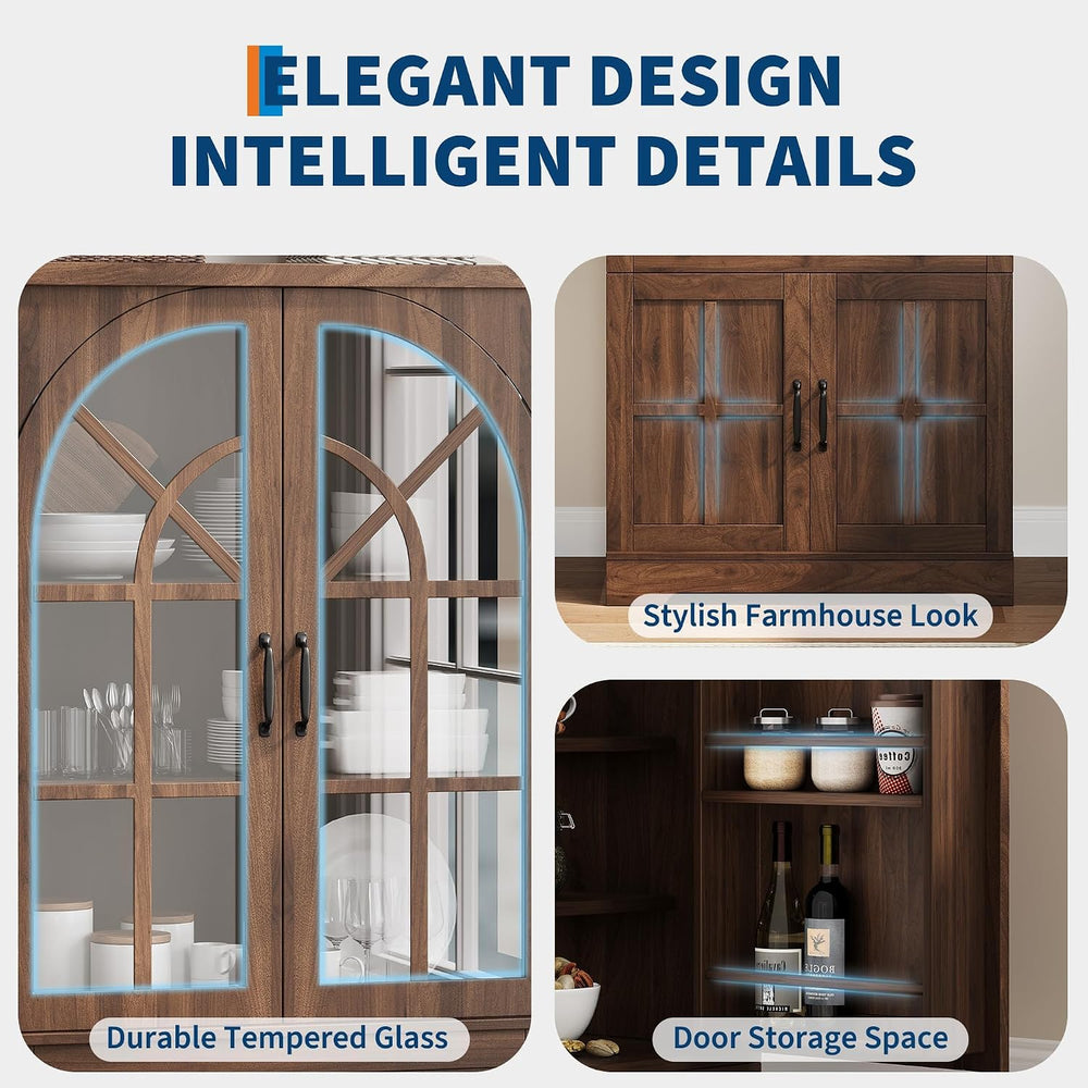 CABIHOME Farmhouse Pantry Cabinet,Freestanding Tall Wood Kitchen Storage with...