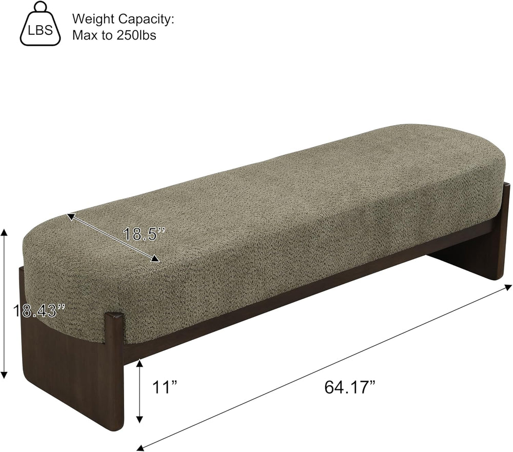 Christopher Knight Home Arden Minimalist Loop Yarn Fabric Dining Bench, Woode...