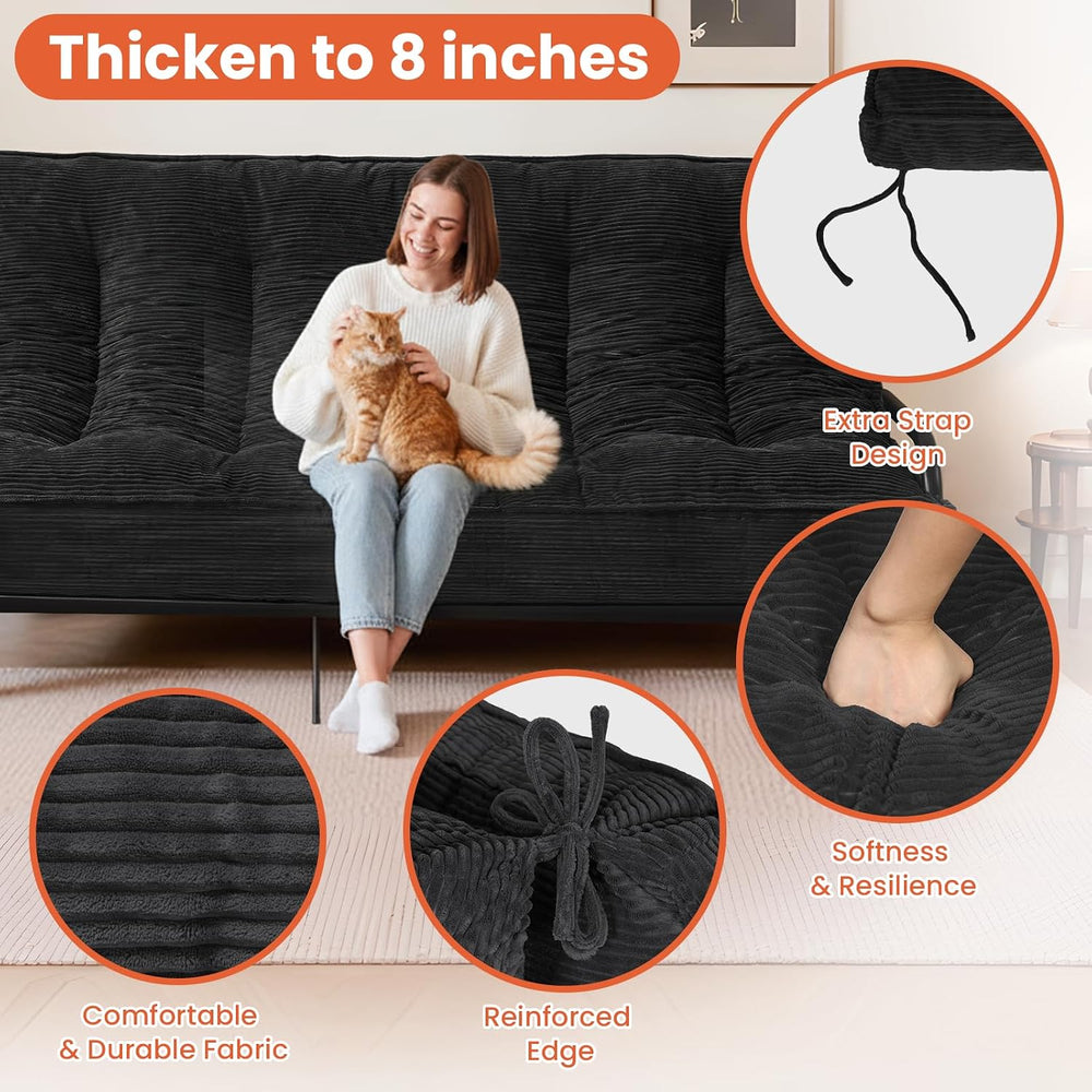 8" Futon Mattress Full Size, Futons Sofa Bed Sleeper Couch Bed, Roll Up ...