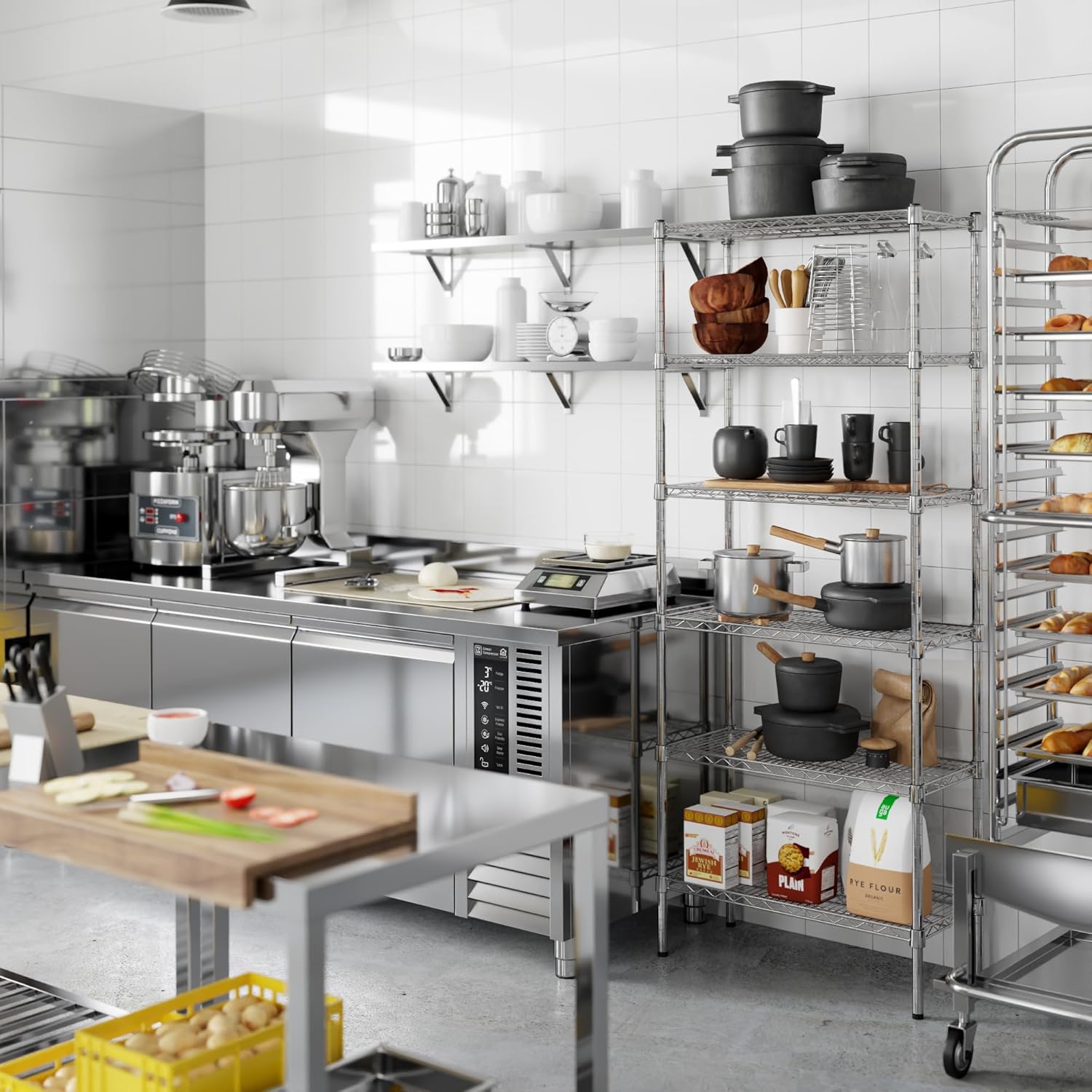 14" Deep x 30" Wide x 74" Height Wire Shelving Kit | 6-Tier | NSF Commercial Storage Rack Unit