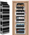 1 Pack Over The Door Organizer, Hanging Storage Organizer with Clear Window, 40lb Ultra Sturdy Large Capacity Room Organizer for Pantry Laundry Bathroom Nursery Closet (Black)