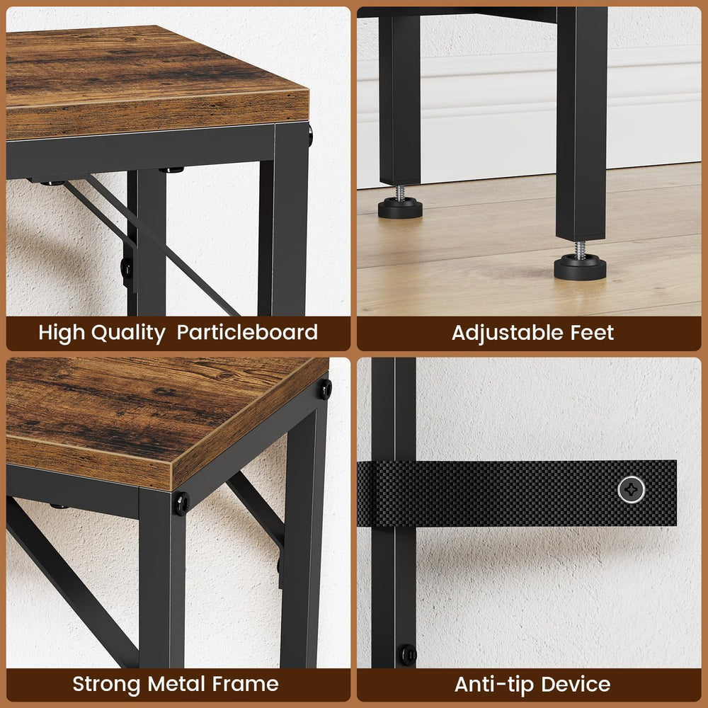 Narrow Console Table, 47.2" Long Entryway Table with Storage Power Outle...