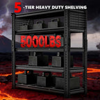 SILVEL 48.2" W Garage Shelving, 5000LBS Heavy Duty Metal Shelving, 2025 Grid Storage Shelves with 2 Side Pegboards, Industrial 5 Tier Shelves for Basement Pantry Warehouse Supermarket, 10 Pack