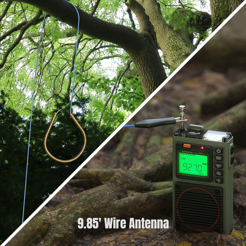 Raddy RF75A App Control Shortwave Weather Radio, Army Green
