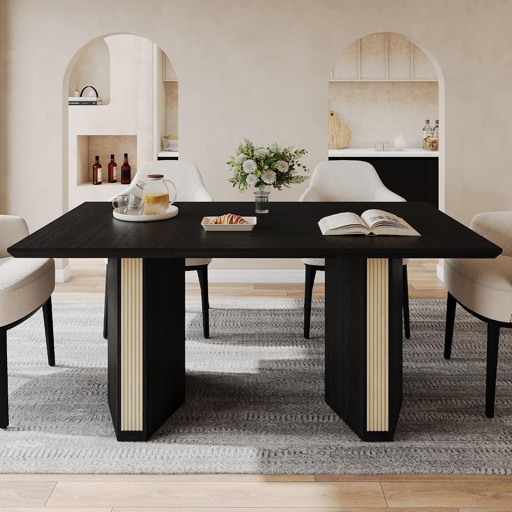 Einhomn 71" Dining Table for 6-8, Rectangular Farmhouse Kitchen Table wi...