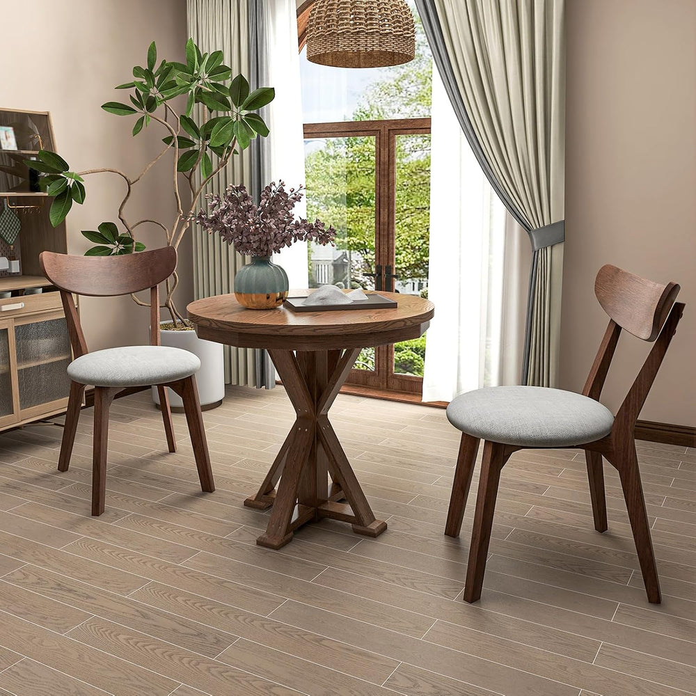 KOTEK Dining Chairs Set of 2 with Rubber Wood Legs | Mid Century Modern Kitch...
