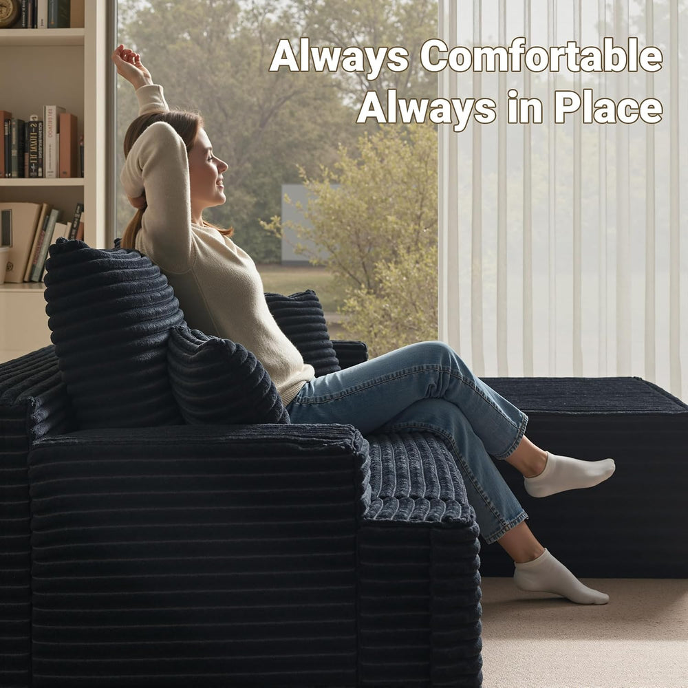 96" Cloud Sectional Couches for Living Room, L Shaped Couch with Deep Se...