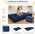 MAXYOYO 8" Futon Mattress, Full Size Extra Thick Futons Sofa Couch Bed for Adults, Velvet Floor Mattress Shredded Foam Filling (Frame Not Included)