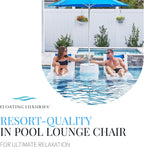 Kai Shelf Pool Lounger, Arctic White, Single | For Tanning Shelves Up to 9 in Deep | Built-In Cup and Phone Holder | UV20+ Rated Material | Drain Port | 73.5 x 26.5 Inches