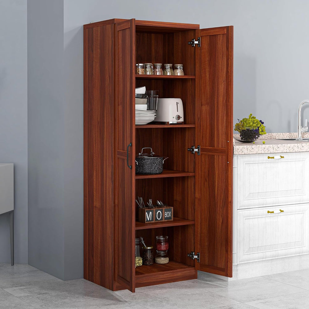63" Kitchen Storage Pantry Cabinet with 2 Doors & Adjustable Shelves...