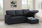 Devion Furniture Garisa 4-in-1 Convertible L Shaped Couch with Pull Out Bed and Storage, Sectional Sleeper Sofa with Reversible Chaise for Living Room, Apartment, Bedroom, Office