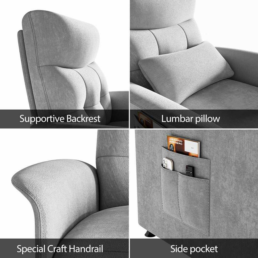 Power Recliner Chair with Heat & Massage, Electric Recliner for Elderly