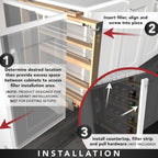Rev-A-Shelf 3"W x 30"H Pullout Shelf Organizer for Between Wall Kitchen Cabinets, Filler Spice Rack & Seasoning Storage Holder, Maple Wood, 432-WF-3C