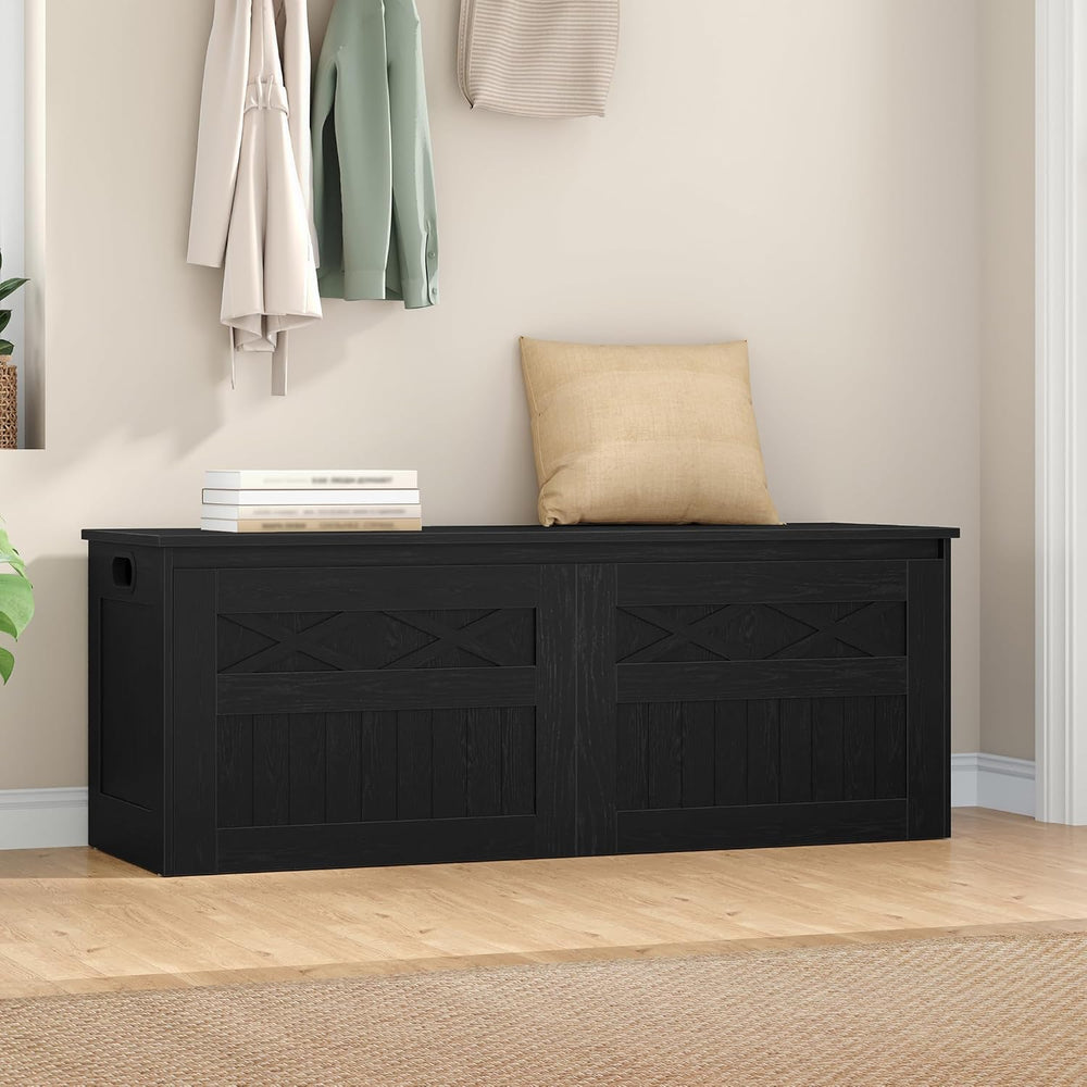 Hzuaneri 47" Rustic Storage Chest and Bench | 59 Gal | 330lb Seat