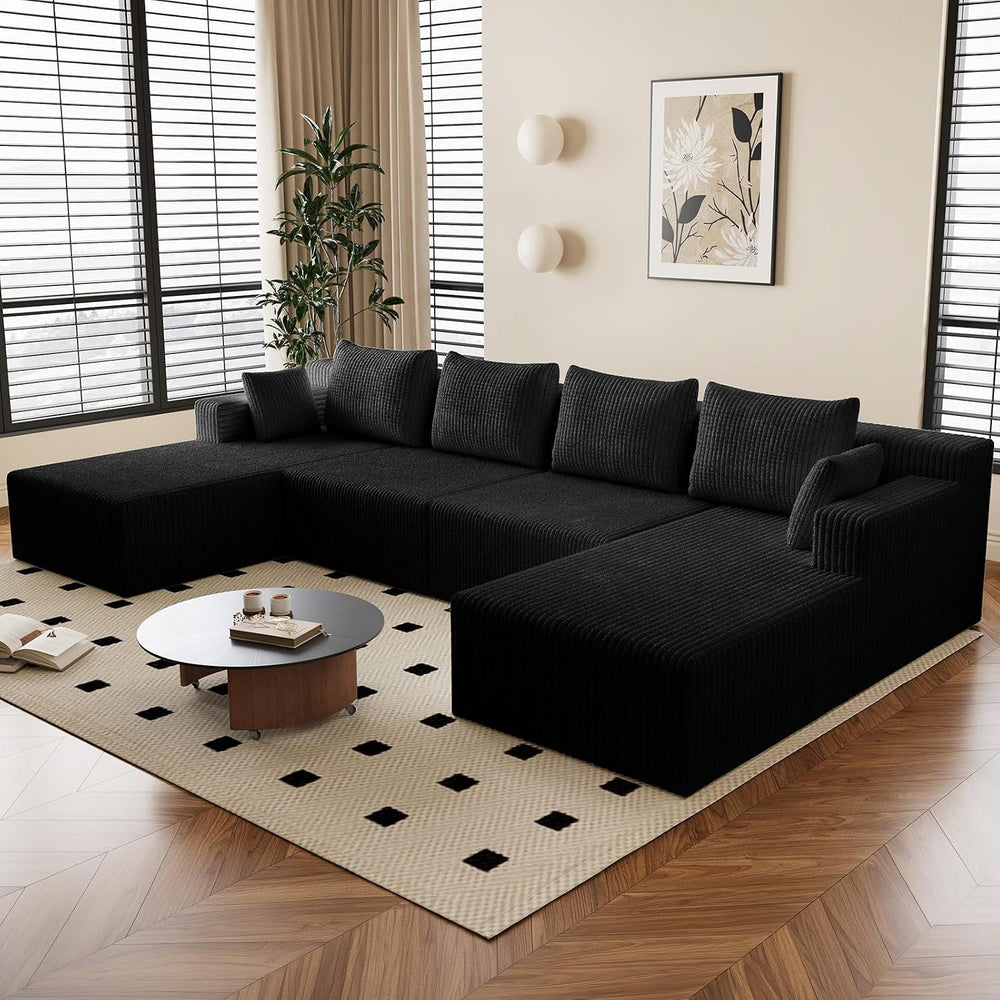 142"U Shape Sectional Couch,Oversized Couches for Living Room | Modern C...