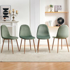 Velvet Dining Chairs Set of 4 - Modern Seating with Metal Legs for Living, Bedroom,Dining Room - Green Chairs for Dining Room, Chair Set for 4