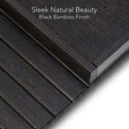 DETOR Sofa Arm Tray with Spacious 12.4" x 5.4" Storage Box, Ebony Bamboo Finish, Enhanced Non-Slip Felt Bottom, Sturdy Bamboo Slats, Fits Armrests 6" and Wider