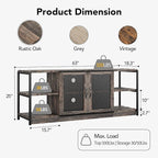 IDEALHOUSE Farmhouse TV Stand for 65/75 inches TVs, Entertainment Center with Storage Cabinet, Industrial Media Console Cabinet Table, Living Room Media Furniture, Rustic Oak