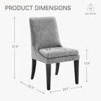 Upholstered Dining Chairs Modern Sidechair Performance Fabric High Back Armlesschair for Diningroom Kitchen,Dark Grey,Set of 2(1 Box)