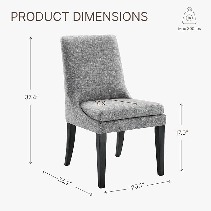 Upholstered Dining Chairs Modern Sidechair Performance Fabric High Back Armle...