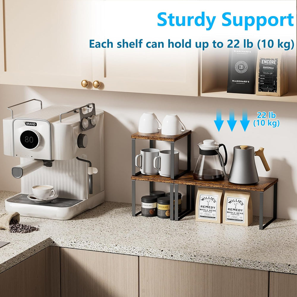 Golener Countertop Organizer Corner Shelf, 2 Tier Adjustable Stackable Corner...