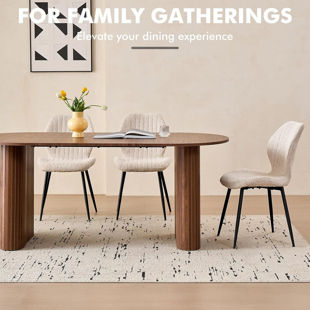 70.8" Oval Table for 4 6 Person, Modern Farmhouse Kitchen Dinner Table f...
