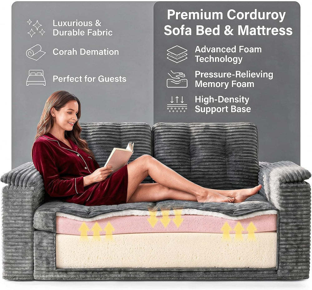 Loveseat Sofa for Living Room, Small Cloud Couch with Double-Density Foam Sup...