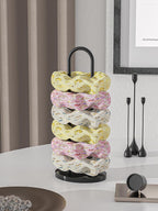 Scrunchie Holder,Hair Tie Organizer Holder,Hair Accessories Organizer Stand,Metal and Acrylic Combination Hair Accessory Storage Displays Holder (Black)