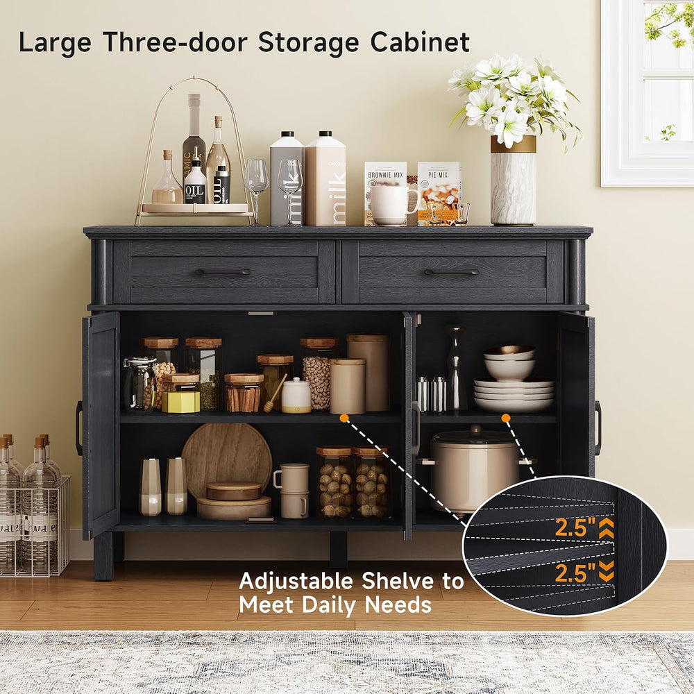 ONBRILL 48 Inches Buffet Cabinet with Storage, Farmhouse Sideboard Buffet w/2...